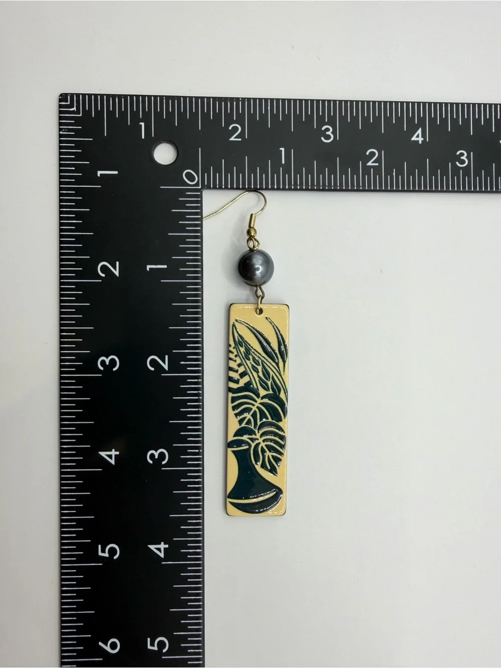 Hawaiian Poi Pounder Monstera Earrings | Tropical Acrylic Dangle Earrings
